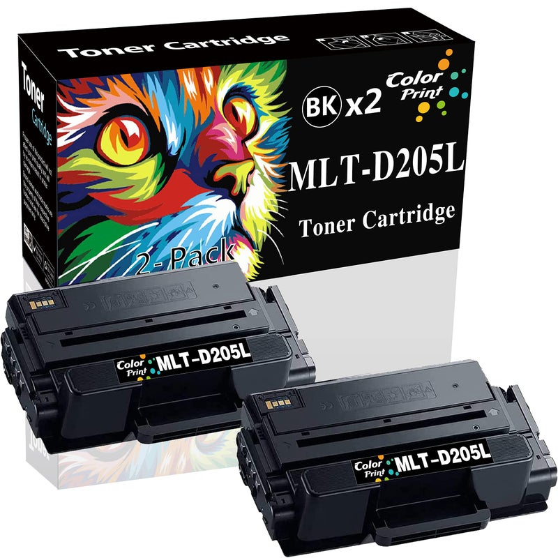 CP 2-Pack of BlackColorPrint Compatible MLTD205L Toner Cartridge Replacement for Samsung MLT-D205L D205L 205L Work with ML-3312ND ML-3312DW ML-3712ND SCX-4835FD SCX-4835FR SCX-5339FR SCX-5739FW Printer - Image 1